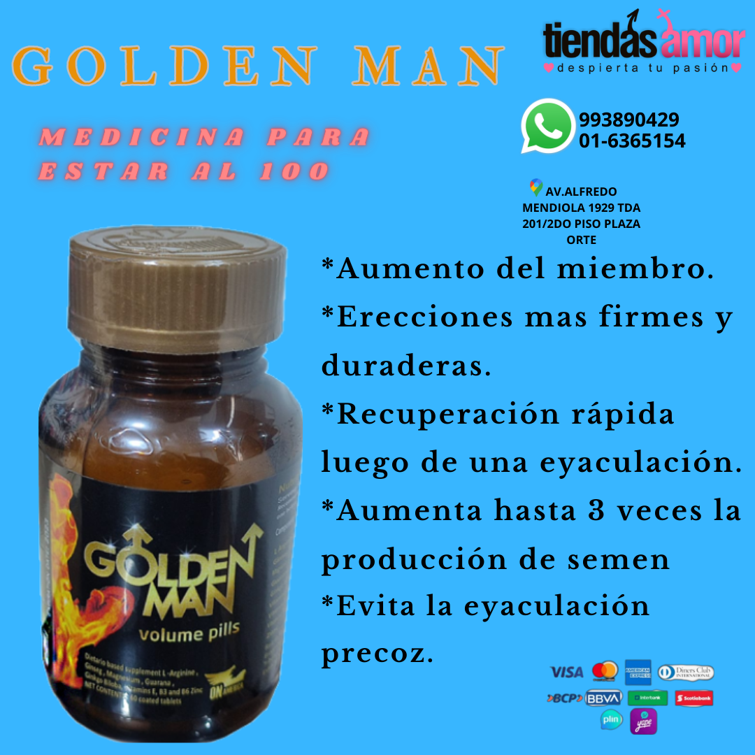 GOLDEN MAN SUPLEMENTO PARA MEJORAR LA VIRILIDAD Y POTENCIA